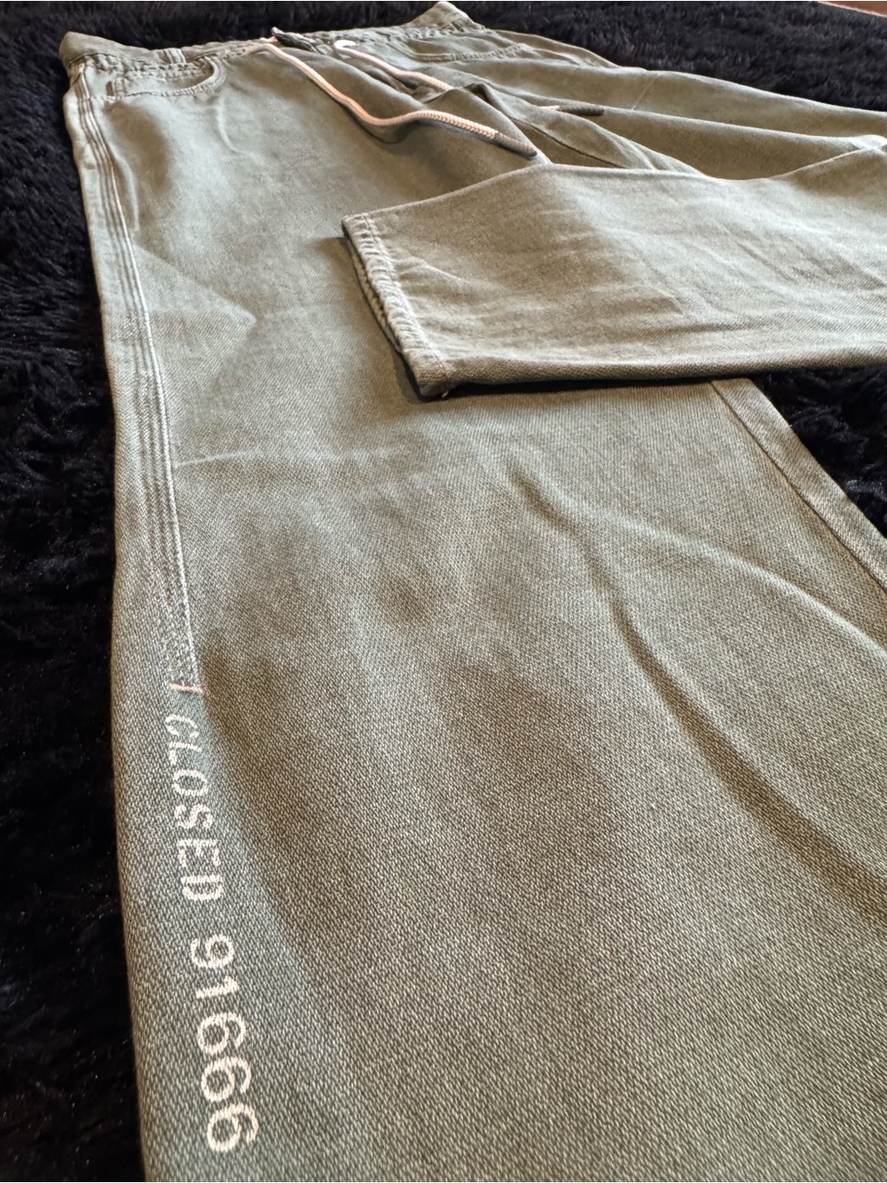Closed Olive Green Track Joggers with Subtle Side Branding